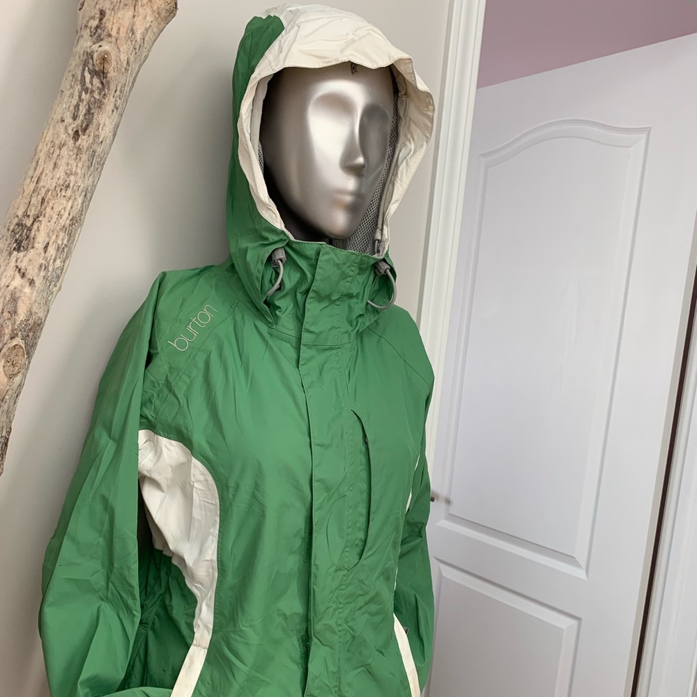 Burton Green and Whiteish Ski Jacket Shell XS